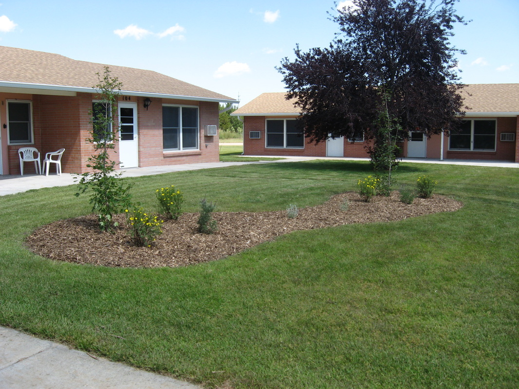 Chappell Housing Authority apartment courtyard and gardens